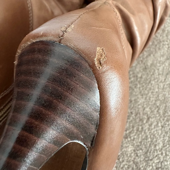 Aldo light brown leather slouch boots. - Picture 8 of 9